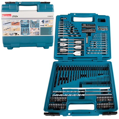 Zestaw wierteł i bitów 212 szt. E-06270 Makita