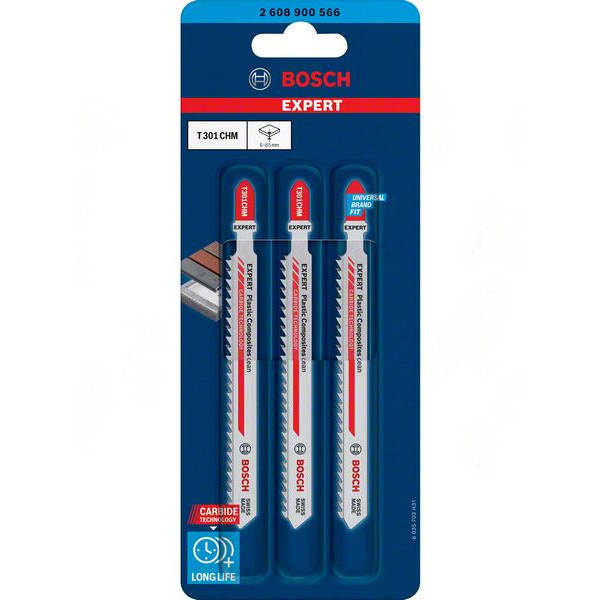 Brzeszczot do wyrzynarki Bosch EXPERT Plastic Composites Clean T 301 CHM 3szt.