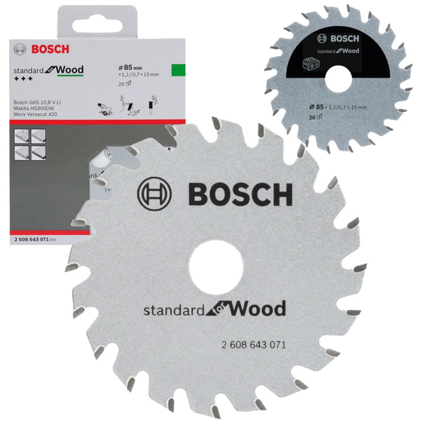 Tarcza do cięcia drewna Bosch Optiline Wood - średnica 85mm, 20T