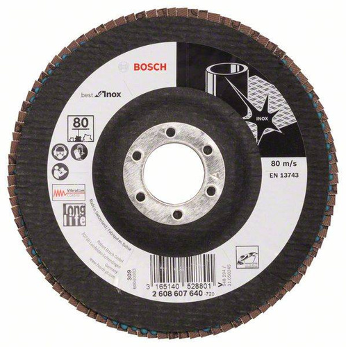 Listkowa tarcza szlifierska X581, Best for Inox 125x22,23x80 Bosch 2608607640
