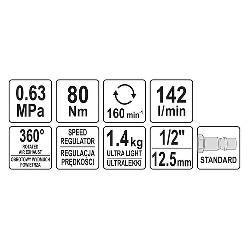 Grzechotka pneumatyczna Yato YT-09803