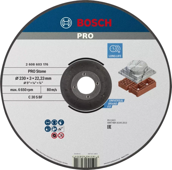 Tarcza do cięcia kamienia 230x22,23 mm Bosch 2608603176