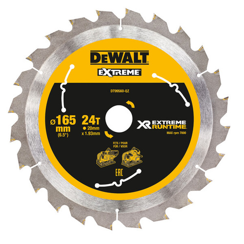 Tarcza do cięcia drewna do pilarki ręcznej 165x20mm 24T Dewalt DT99560-QZ