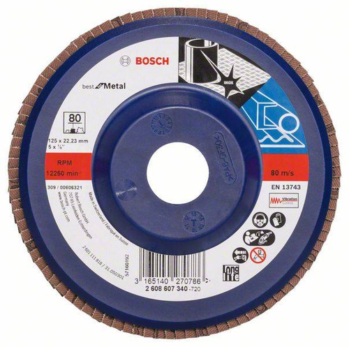 Listkowa tarcza szlifierska X571, Best for Metal 125x22,23x80 Bosch 2608607340