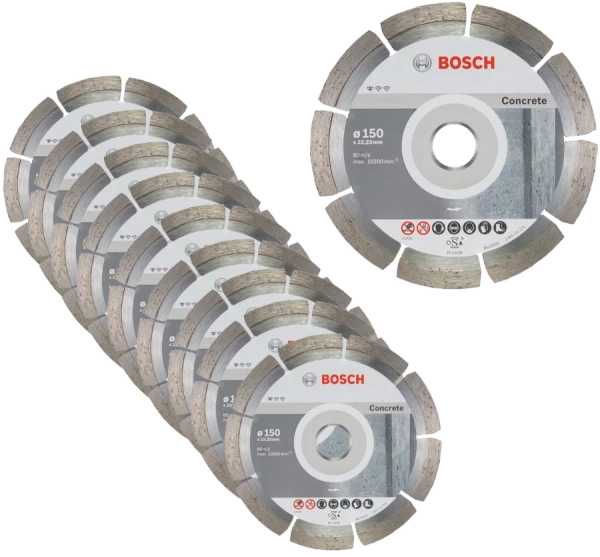 Zestaw 10 szt. tarcz diamentowych do betonu Bosch 2608603241
