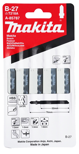 Zestaw 5 szt. brzeszczotów do wyrzynarki Makita A-85787