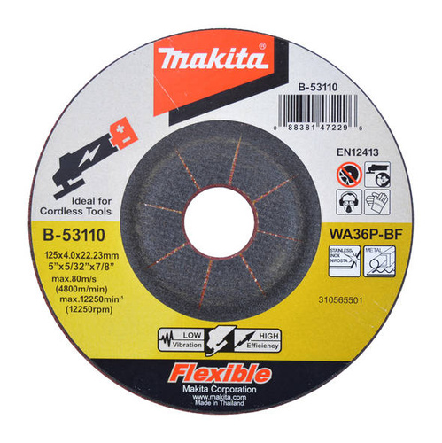 Tarcza szlifierska Makita B-53110 elastyczna 125 x 4 x 22,23 mm
