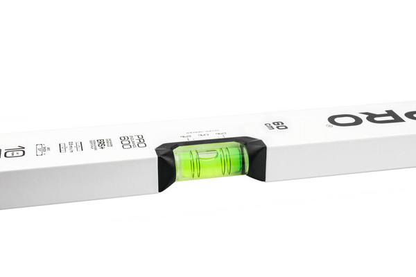Poziomica PRO600 AB-030 malowana biała z libellą 2% 30 CM