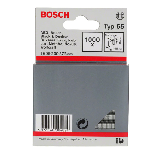 Zszywki 16 mm typ 55 Bosch 1609200372 (1000 szt.)