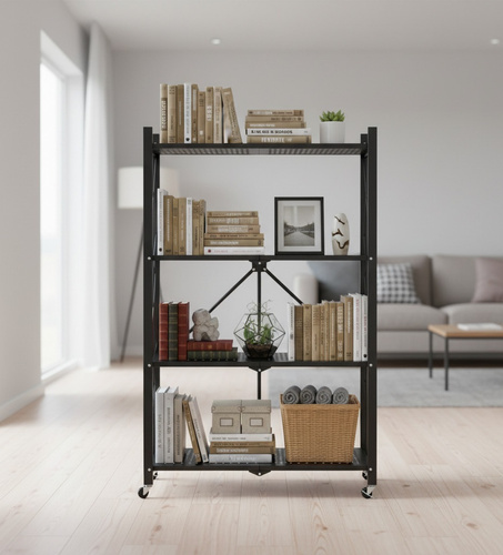 Regał Belivio SIMON Black 4-poziomowy