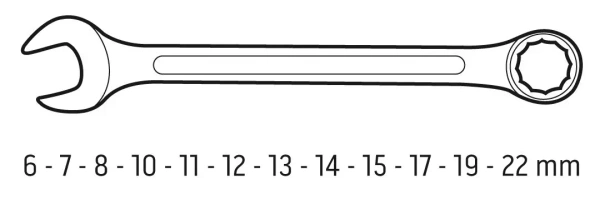 Klucze płasko-oczkowe 6-22 mm, zestaw 12 szt. NEO Tools 09-752