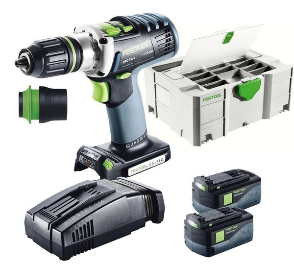 Akumulatorowa udarowa wiertarko-wkrętarka Festool DRC 18/4 Li 5,2-Plus-SCA 574916