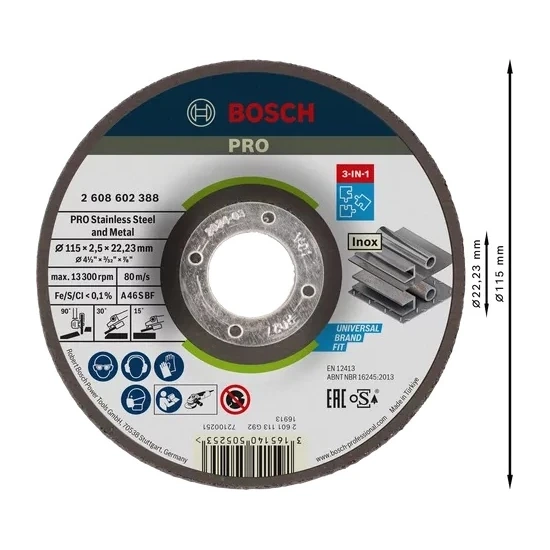 Tarcza do cięcia metalu 115x22,23 Bosch 2608602388