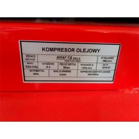 Kompresor Olejowy 500L 3tłoki KD1412 Separator