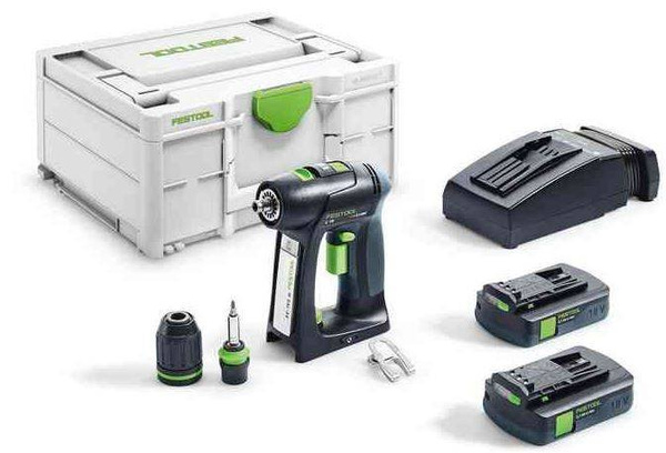 Akumulatorowa wiertarko-wkrętarka C 18 C 3,1-Plus 576437 Festool + 2 x akumulator + ładowarka + kufer