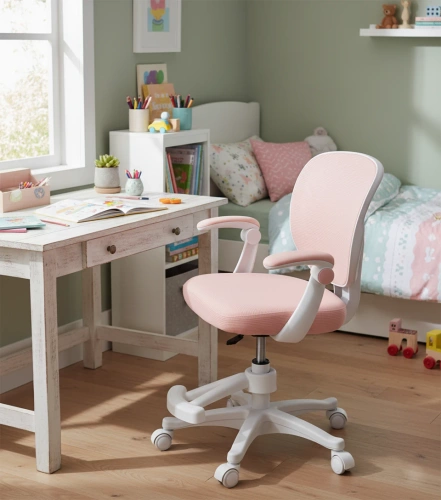 Fotel obrotowy Belivio ELMO różowy