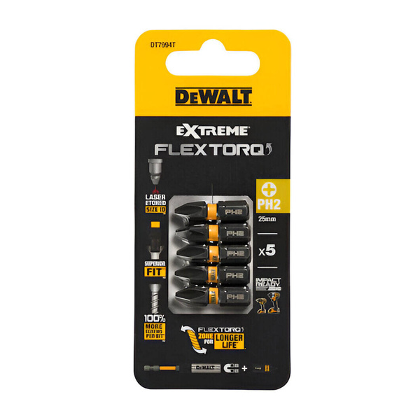 Zestaw 5 szt. bitów PH2 25 mm DeWalt DT7994T-QZ