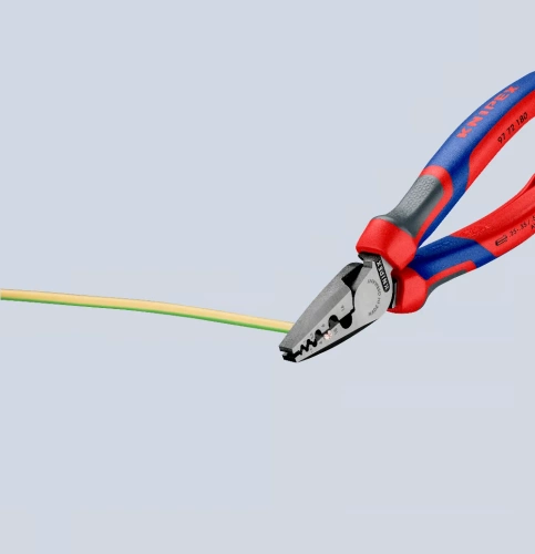 Szczypce do zagniatania tulejek kablowych Knipex 9772180