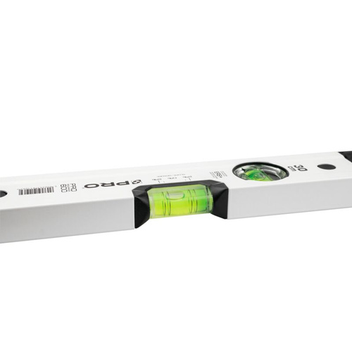 Poziomica PRO600 AB-030 malowana biała z libellą 2% 30 CM