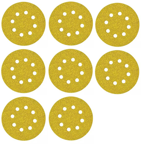 Zestaw 8 szt. papierów ściernych 125mm, P120, 8 otworów Dewalt DT3115-QZ