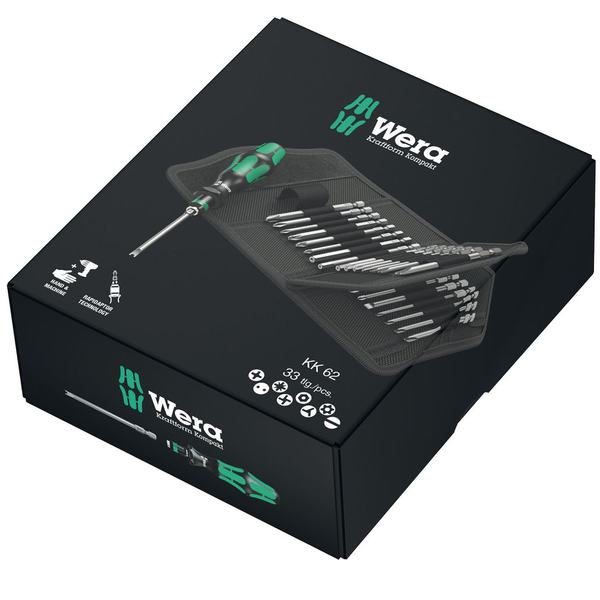 Zestaw wkrętaków wymiennych Wera Kraftform Kompakt 62 - 33 elementy