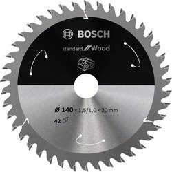 Ostrze do piły tarczowej bezprzewodowej Standard for Wood 140 x 1,5 / 1 x 20 T42 Bosch 2608837672