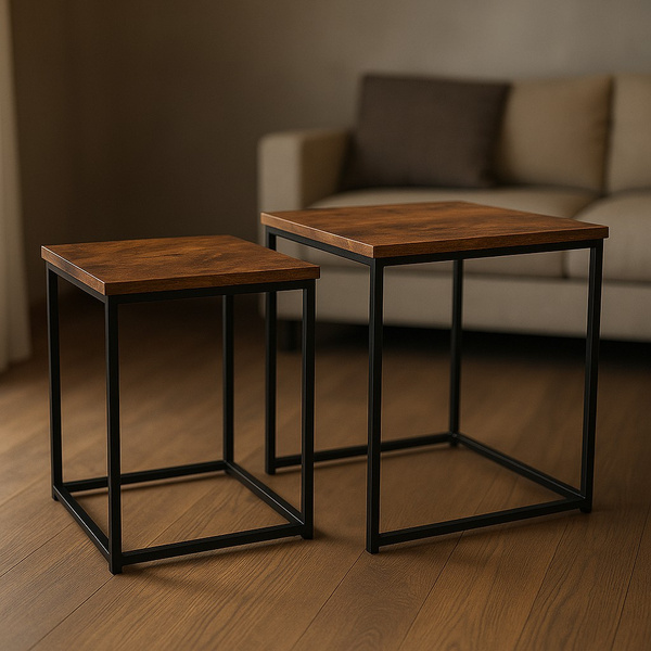 Zestaw stolików Belivio VERSO RUSTICAL OAK