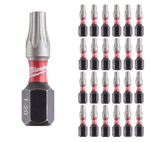 Zestaw 25 szt. bitów udarowych Milwaukee TX20 25 mm