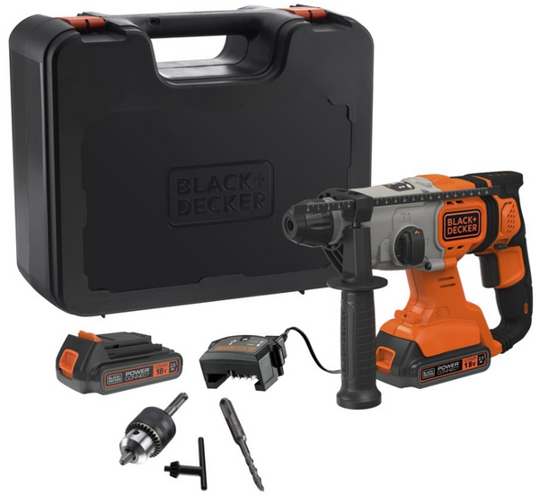 Akumulatorowa młotowiertarka 18V Black&Decker BCD900E2K-QW + 2x akumualtor 2,5 Ah