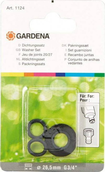 Zestaw uszczelek 26,5mm G3/4" + 3x O-ring OGS GARDENA  01124-20