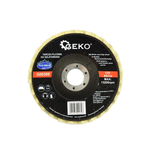 Tarcza do polerowania metalu 125x22,23 mm Geko G00386