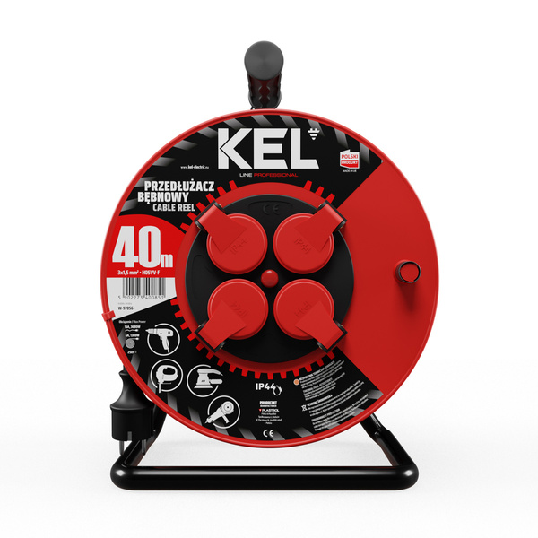 Przedłużacz bębnowy Kel Professional W-97056, 40M/3X1,5