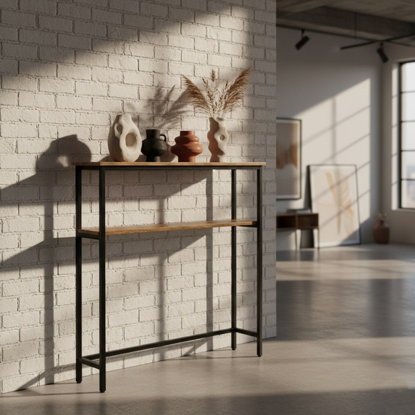 Konsola do przedpokoju / stolik za kanapę Belivio SOFIA Black Royal Oak