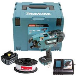 wiązarka do zbrojenia Makita DTR180ZJ z zestawem zasilającycm i drutem (50 rolek)