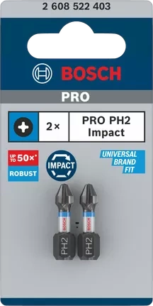 Bit Bosch PH2 Impact Control Insert - zestaw 2 sztuk