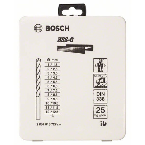 Wiertła do metalu Bosch 1–13mm zestaw 25szt. 2607018727
