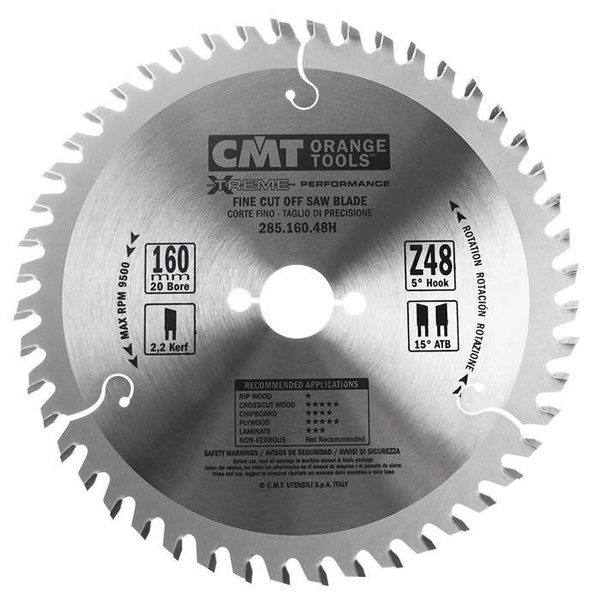 Piła hm d=160 f=20 z=48 cmt 285.160.48h