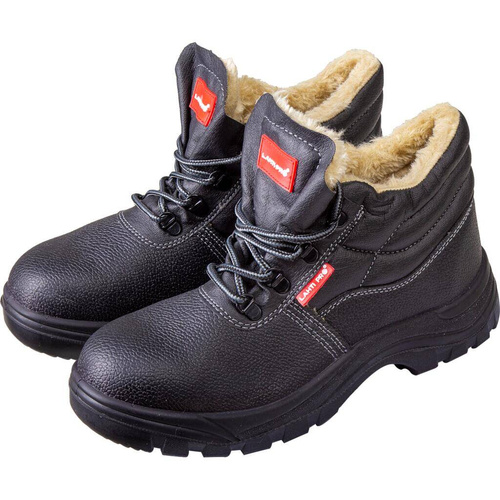 Czarne, skórzane trzewiki ocieplane Lahti PRO L3030345 (rozmiar 45)