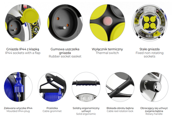 Przedłużacz bębnowy Kel Heavy Duty W-99257 25m 3x2,5