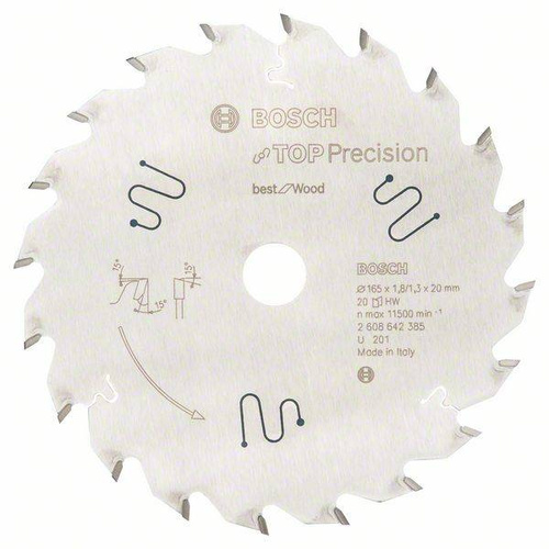 Tarcza pilarska Top Precision Best for Wood 165x20 Bosch 2608642385