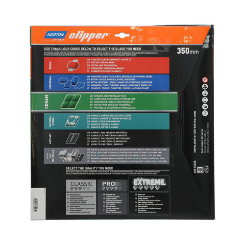 Tarcza diamentowa Norton Clipper Extreme Ceramic Soft 350x25,4 H9,5 70184602484