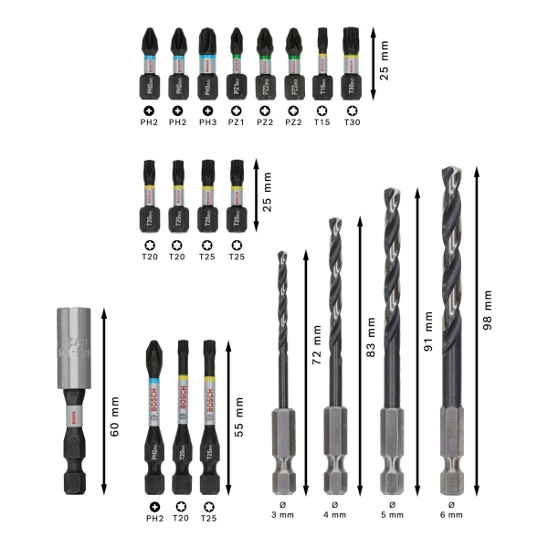 Zestaw bitów i wierteł Bosch 2608521U84