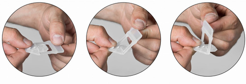 Zestaw 250 szt. klipsów 3D typu "T" 1,5 mm systemu poziomowania RLS 180B01MM3D0250 RAIMONDI