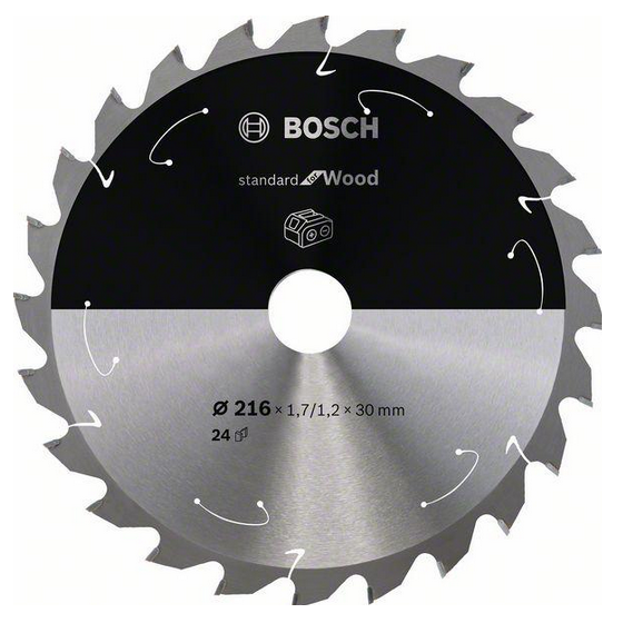 Tarcza do akumulatorowych pilarek ręcznych Bosch Standard for Wood 216x30 T24