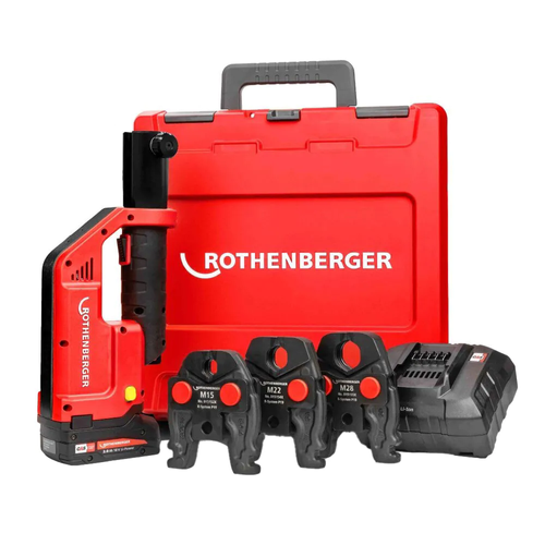 Zaciskarka akumulatorowa Rothenberger ROMAX COMPACT III M15-22-28, 2Ah, EU, CAS