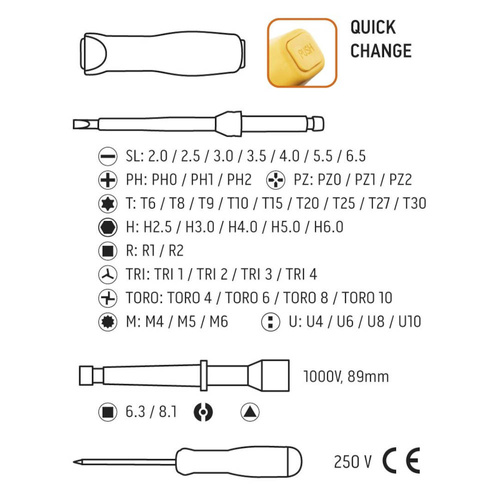 Końcówki wkrętakowe z uchwytem NEO Tools 1000V 50szt. 01-309