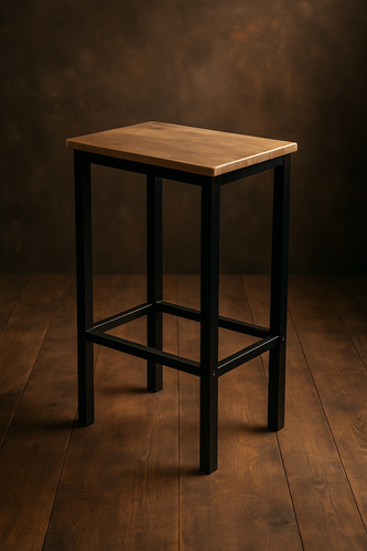 Stołek barowy Belivio PAX BLACK ROYAL OAK