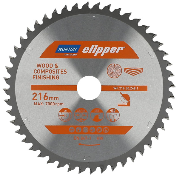 Tarcza do cięcia drewna TCT 216x2.8mm NORTON 70184608099