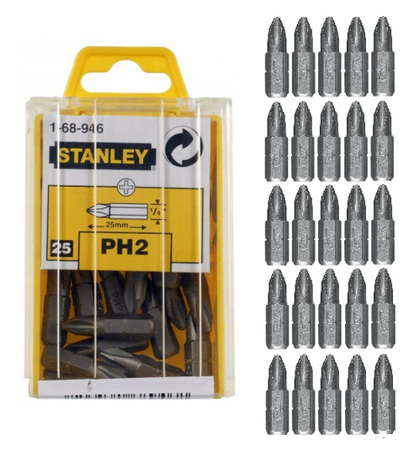 Zestaw 25 szt. bitów PH2 Stanley 1-68-946