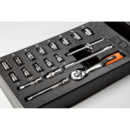 Klucze nasadowe NEO Tools 1/4'' zestaw 19szt. 84-237